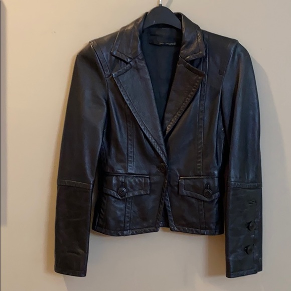 Atos Lombardidi size 42 black leather jacket - Picture 1 of 7